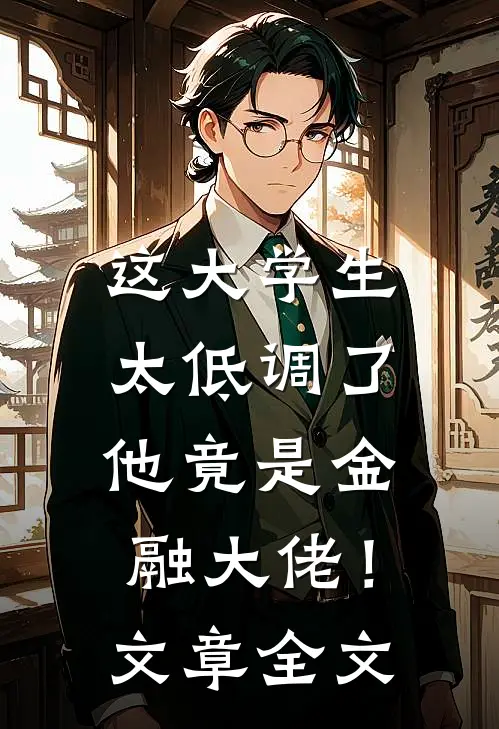 这大学生太低调了,他竟是金融大佬!文章全文免费